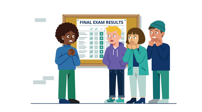 Students Shocked by Bad Final Exam Results Displayed on Notice Board