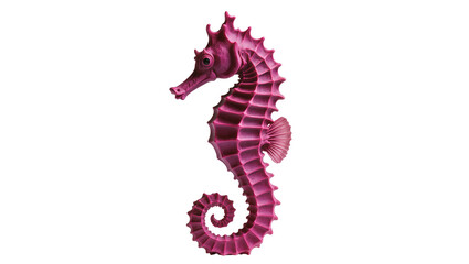 Isolated vivid pink seahorse decorative figure with intricate details, a beautiful marine animal © Niamh