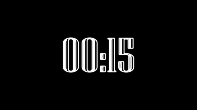 Animation of glowing minute countdown timer.Motion graphics of neon simple count.displays a timer counting down minutes.