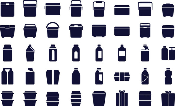 Cooler Boxes and Containers Icons illustration vector