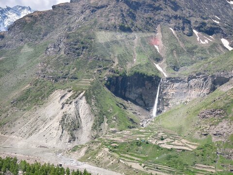 Beautiful Mountain Lake on Manali Leh Road with Snow Capped Himalayan Peaks