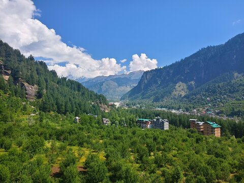 Manali Leh Highway with Mountain Lake and Himalayan Landscape in Ladakh