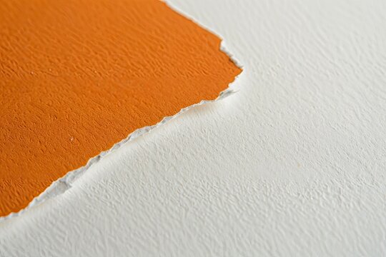 Torn Orange & White Paper Texture, Background. Used for design or presentation