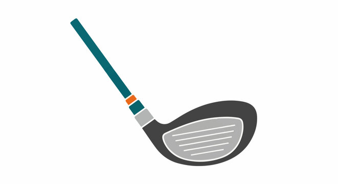 A simple, stylized illustration of a golf club with a dark head and a teal shaft