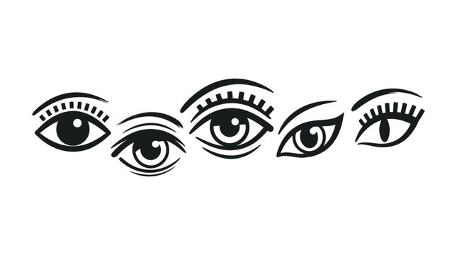 Different types of female eyes.