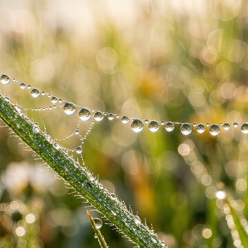 Morning Dew Drops on Spiderweb