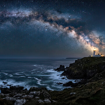 Milky Way Over Coastal Lighthouse