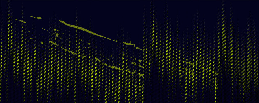 Abstract Digital Data Rain With Neon Green Glitch Streaks Over Dark Vertical Dot Matrix Background