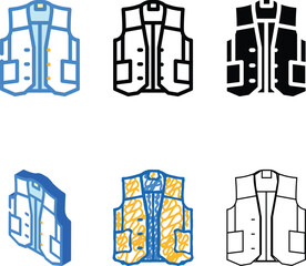 Fototapeta premium vest denim color icon vector. vest denim set sign. isolated symbol illustration