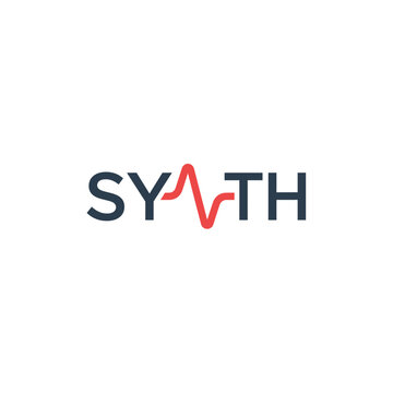 Minimalist Synth Logo Design with Pulse Wave Graphic
