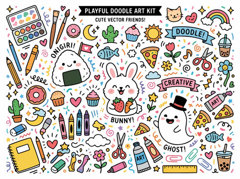 Doodle art kit composition