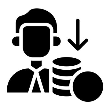 Sales funel people icon glyph style vector illustration