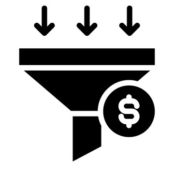 Sales funel icon glyph style vector illustration
