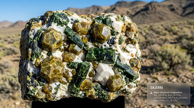 Skarn Specimen Osgood Mountains Nevada USA Ultra Realistic Geological RAW Photograph Contact Metasomatic