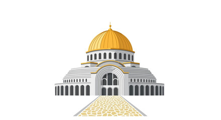 Obraz premium Dome of the Rock Islamic Temple Illustration.