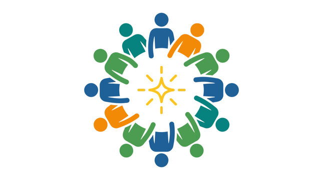 Diverse people in a circle.