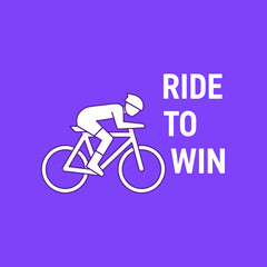 Obraz premium Dynamic Cycling Icon Inspiring Victory Motivational Graphic Concept