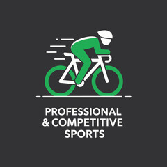 Fototapeta premium Dynamic Cyclist Icon Representing Professional Competitive Cycling Sports