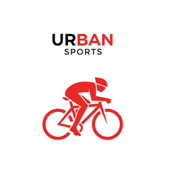 Fototapeta premium Dynamic Cyclist Silhouette Representing Urban Cycling Lifestyle And Sports Passion