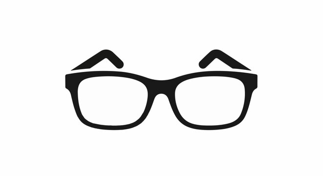 Black eyeglasses with thick frames and clear lenses on a white background