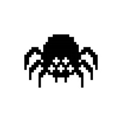 Obraz premium Pixel art spider monster icon