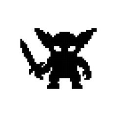Fototapeta premium Pixel art goblin monster icon