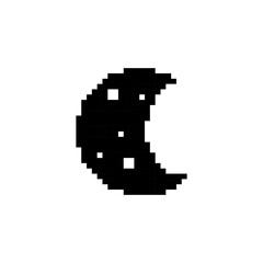 Fototapeta premium Pixel art night moon icon