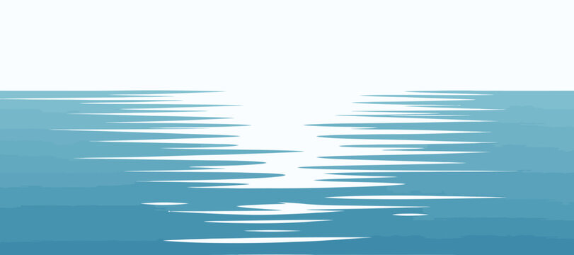 Water surface with reflections vector illustration on transparent backdrop