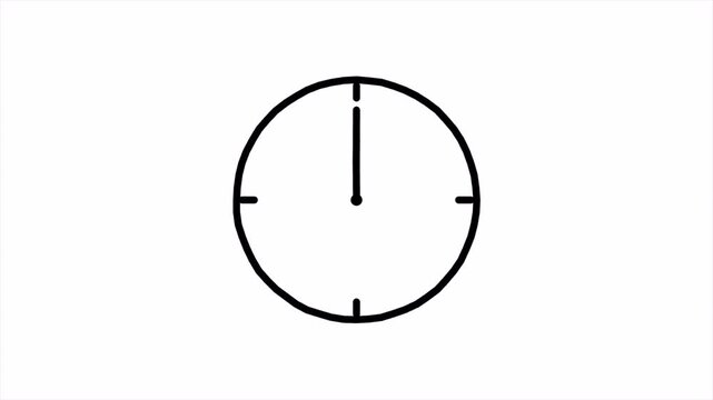 Clock Watch Hour Time Animation with Fast Spinning Hands 4k video