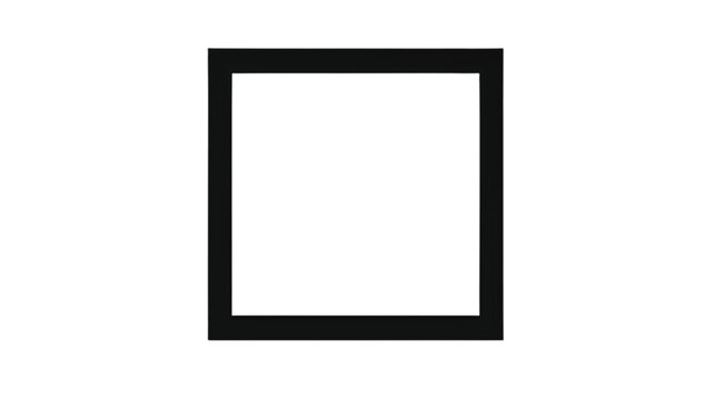 Square border features a solid black geometric outline set against a clean white background to provide a sharp frame for graphic design applications.