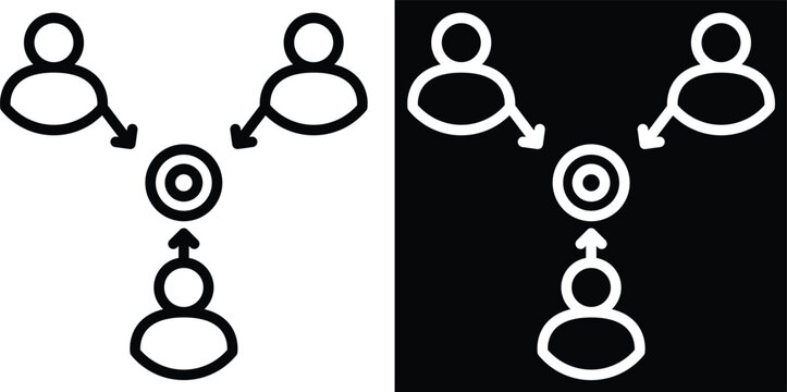 alignment Two-tone version in black and white background