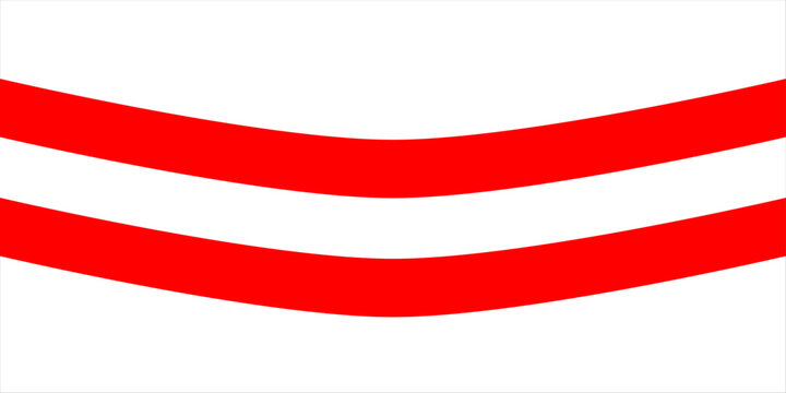 Abstract patriotic red and white curved ribbon element perfect for independence day banner, promotion poster or festive decoration