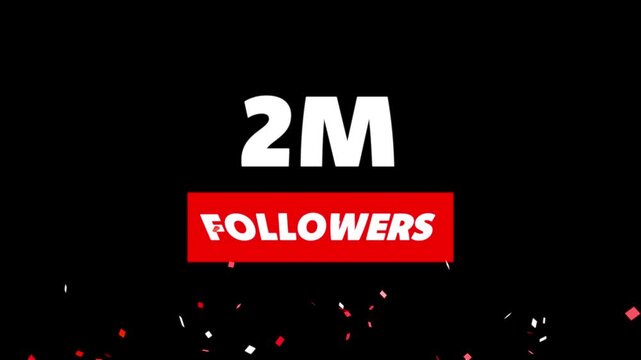 Thank you 2M followers. 2 Million followers realistic sign on the brick wall animation.
