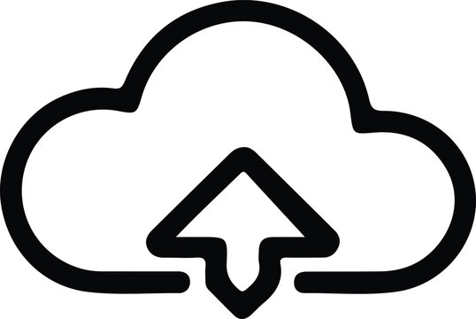 Cloud upload icon, data transfer symbol, internet storage concept, cloud computing illustration, online backup design, modern digital technology graphic