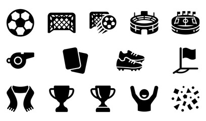 Football Atmosphere and Tournament Black Glyph Icon Set Collection  © Mediasegment