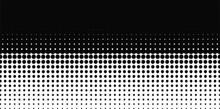 Abstract black and white halftone dots gradient transition vector background texture for modern pop art comic book design.Abstract black and white halftone dots gradient transition vector background t