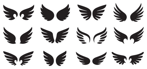 Naklejka premium Small sharp wing vector illustration eps 10icons for fast delivery and logistics branding