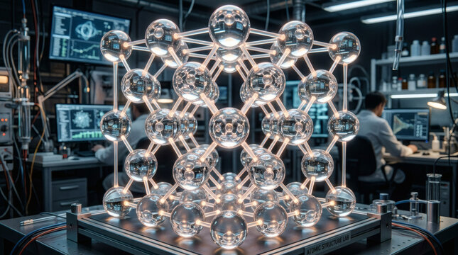 Buckminsterfullerene molecule structure model.