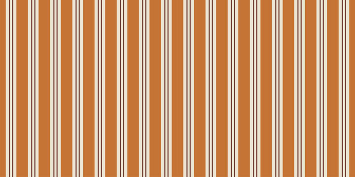 Seamless vertical stripe pattern with warm terracotta bands, cream lines and vintage textile rhythm, elegant repeating background for wallpaper, fabric, wrapping paper, branding and decor design theme