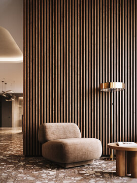 Modern Lobby interior design. 3D Rendering, 3D Illustration