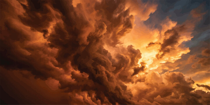 Dramatic golden sunset storm clouds background with dramatic atmosphere background overcast majestic twilight landscape textures abstract meteorology ethereal radiance environmental