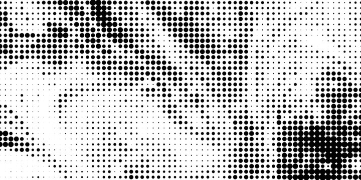 Basic halftone dots effect in black and white color. Halftone effect. Dot halftone. Black white halftone.Background with monochrome dotted texture. Polka dot pattern template.