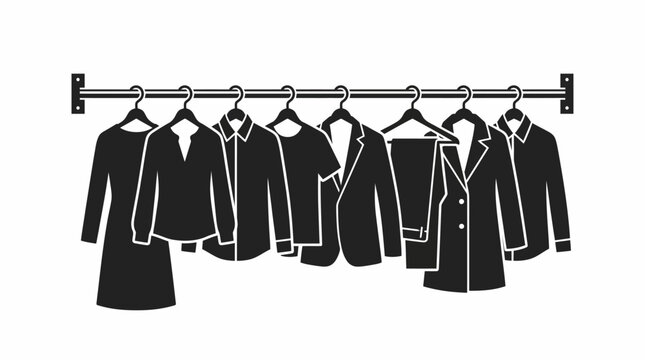 Collection of business attire hanging on a rack.