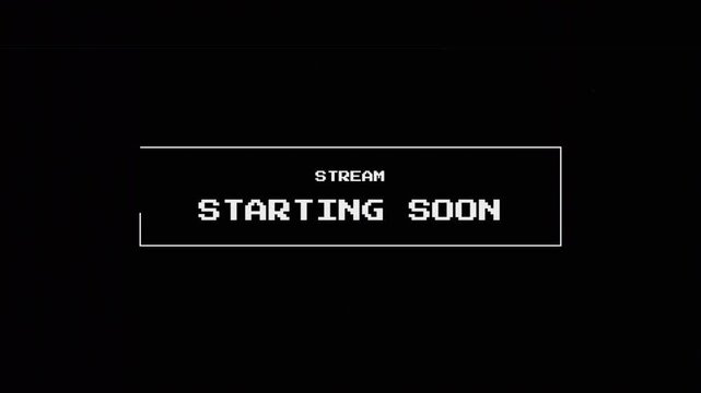 Retro Pixel Glitch Stream Starting Soon Overlay for Gaming and Live Broadcasts 4k video