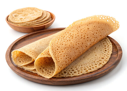 Injera (Ethiopia) isolated on white background