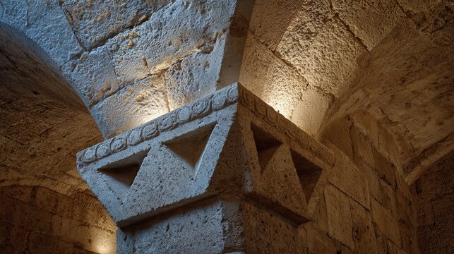 squinch. Architectural stone squinch supporting a historic dome, textured surface. real-estate listings, architecture portfolios, designed for interior renovation comparisons for interiors.