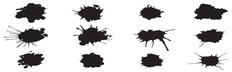 Naklejka premium Ink blot graphic design elements