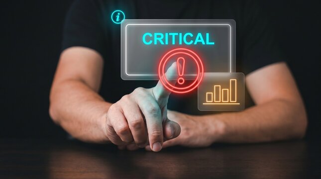 System Warning Alert Triangle Marked as Critical to Highlight Failures, Identify Issues, Report Anomalies, and Escalate Urgent Notifications