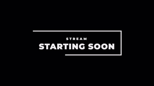 Stream Starting Soon Glitch Text Animation for Live Streaming Background 4k video
