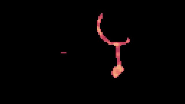 bouncing flame bullet effect loop animation in pixel art style with black screen background